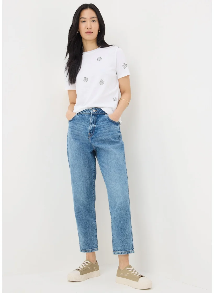 Matalan Blue Mid Wash Mom Style Jeans