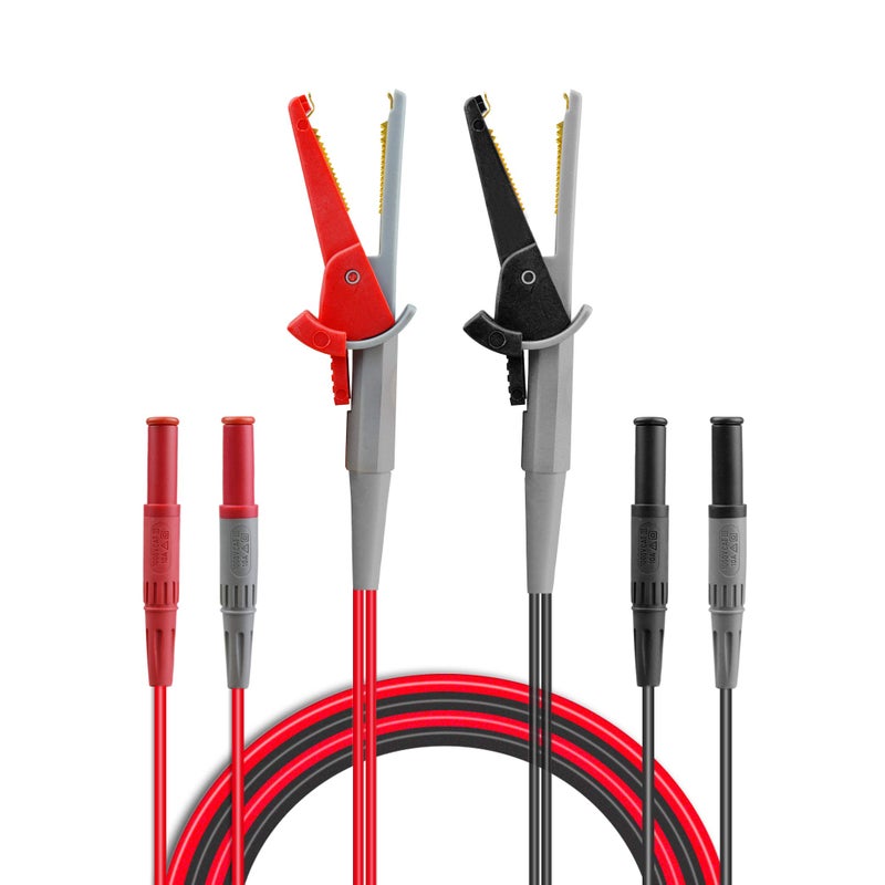 ZIBOO LC02 LCR Meter Test Leads Lead Terminal Kelvin Clip Wires,4 Four Wire Test Leads Lead Terminal Kelvin Clip Alligator with 4mm Banana Plug,Use for LCR Capacitance Meters,Kelvin Lead Set (Clips) - Image 3