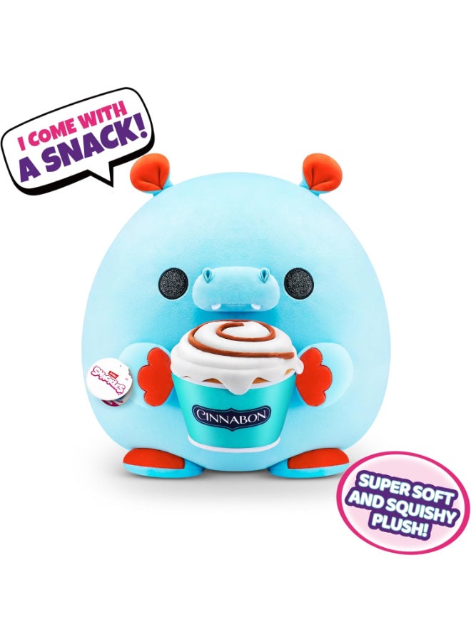 Snackles Super Sized 35 cm, Hippo (Cinnabon), by ZURU Cuddly Squishy Comfort 35 cm Plush with License Snack Brand Accessory (Hippo) - Image 2