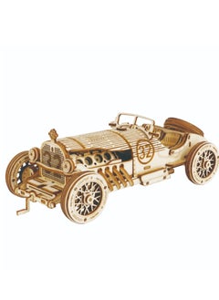 Robotime ROKR Grand Prix Car Scale Model MC401, Assembly Brain Teaser 3D Wooden Puzzle DIY Build Model Crafts Kits, Unique Home Decor Birthday Gifts for Teens or Adults  - Image 1