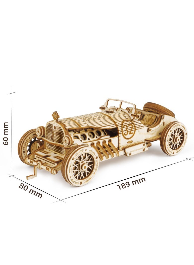 Robotime ROKR Grand Prix Car Scale Model MC401, Assembly Brain Teaser 3D Wooden Puzzle DIY Build Model Crafts Kits, Unique Home Decor Birthday Gifts for Teens or Adults  - Image 2