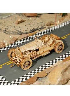 Robotime ROKR Grand Prix Car Scale Model MC401, Assembly Brain Teaser 3D Wooden Puzzle DIY Build Model Crafts Kits, Unique Home Decor Birthday Gifts for Teens or Adults  - Image 3
