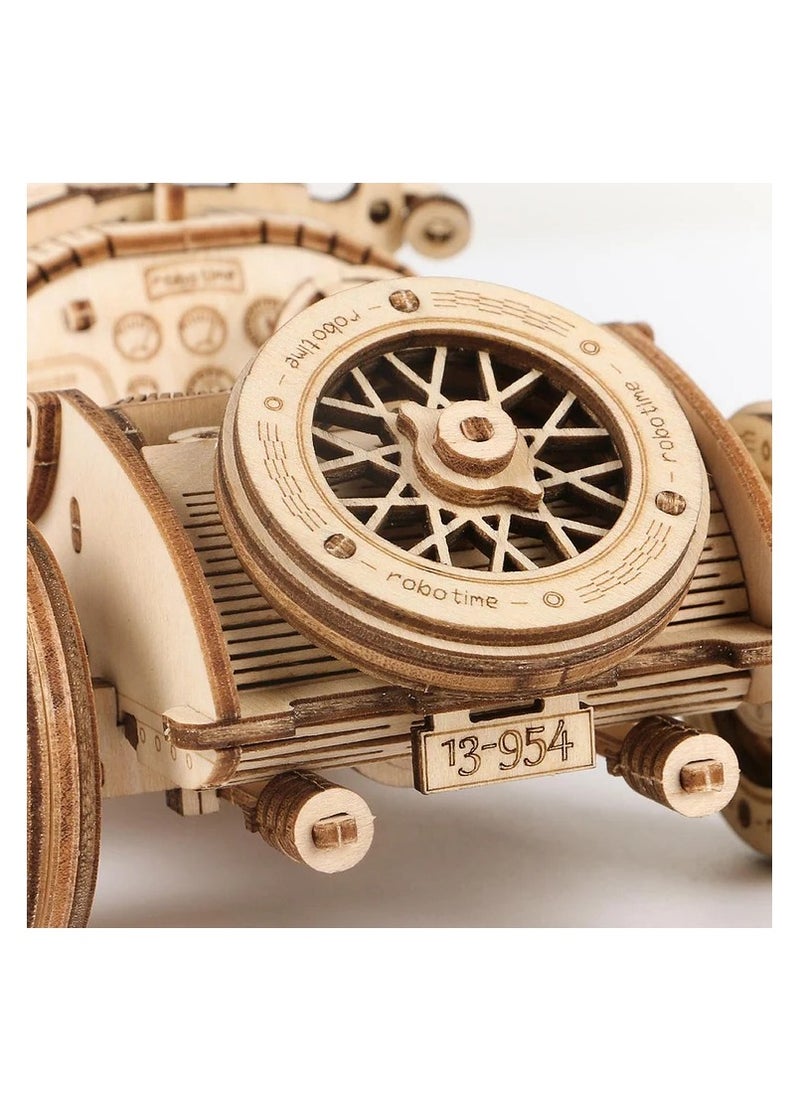 Robotime ROKR Grand Prix Car Scale Model MC401, Assembly Brain Teaser 3D Wooden Puzzle DIY Build Model Crafts Kits, Unique Home Decor Birthday Gifts for Teens or Adults  - Image 4