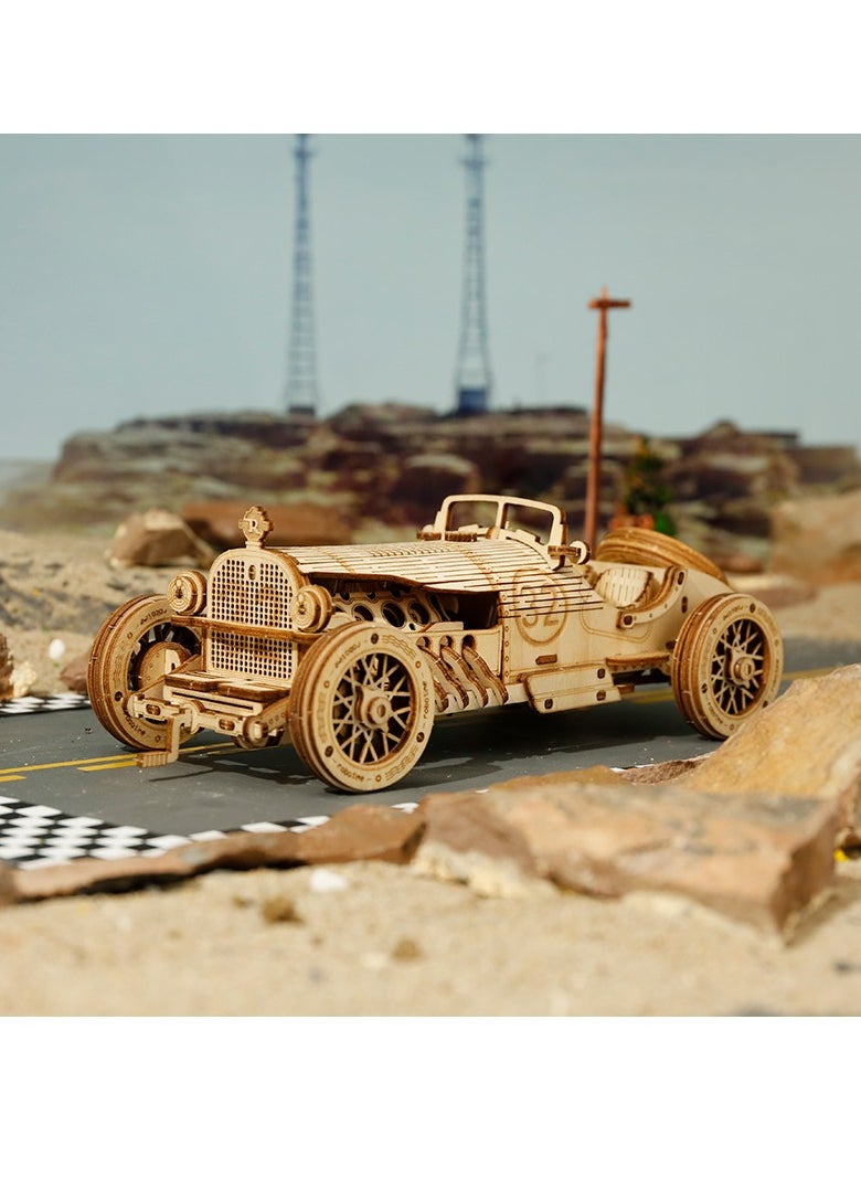 Robotime ROKR Grand Prix Car Scale Model MC401, Assembly Brain Teaser 3D Wooden Puzzle DIY Build Model Crafts Kits, Unique Home Decor Birthday Gifts for Teens or Adults  - Image 5