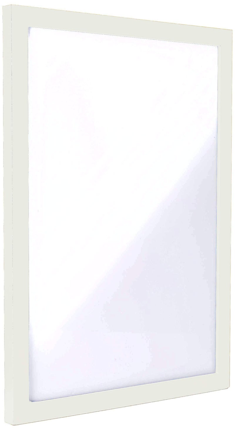 3x3 Modern White Wood PicturePhotoPoster Square Frame UV Acrylic Clear Sheet Foam Board Backing