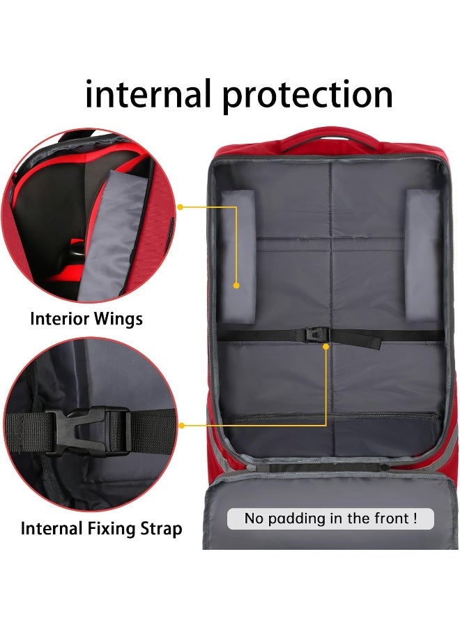 YOREPEK Car Seat Travel Bag, Padded Car Seats Backpack for Air Travel, Heavy Duty Carseat Travel Bag for Airplane, Airport Gate Check Bag (Red) - Image 4