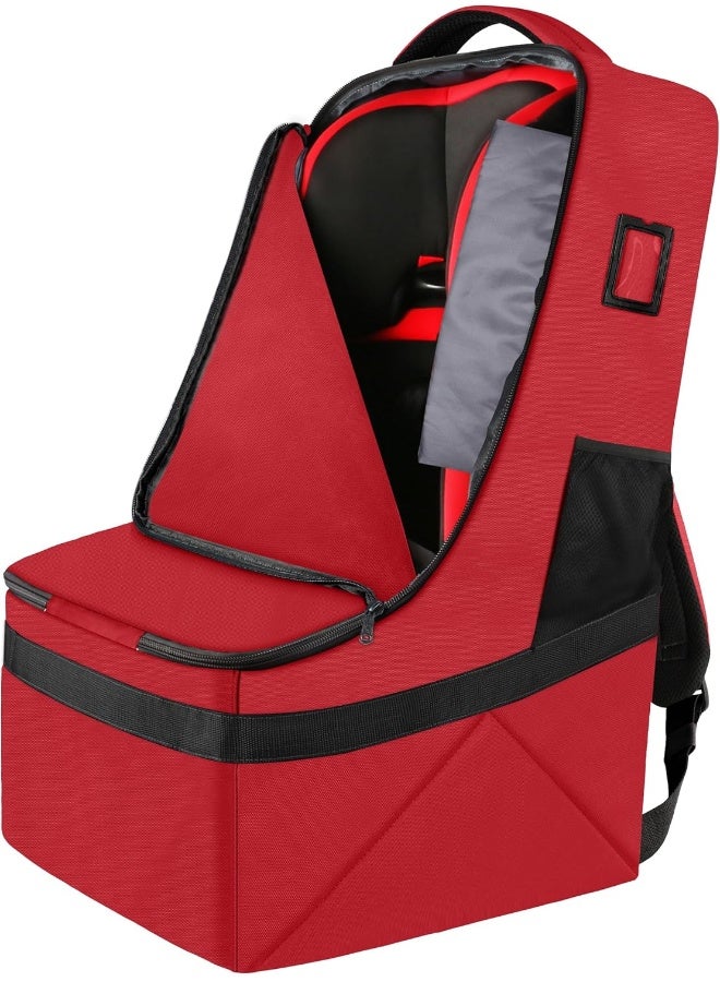YOREPEK Car Seat Travel Bag, Padded Car Seats Backpack for Air Travel, Heavy Duty Carseat Travel Bag for Airplane, Airport Gate Check Bag (Red) - Image 1