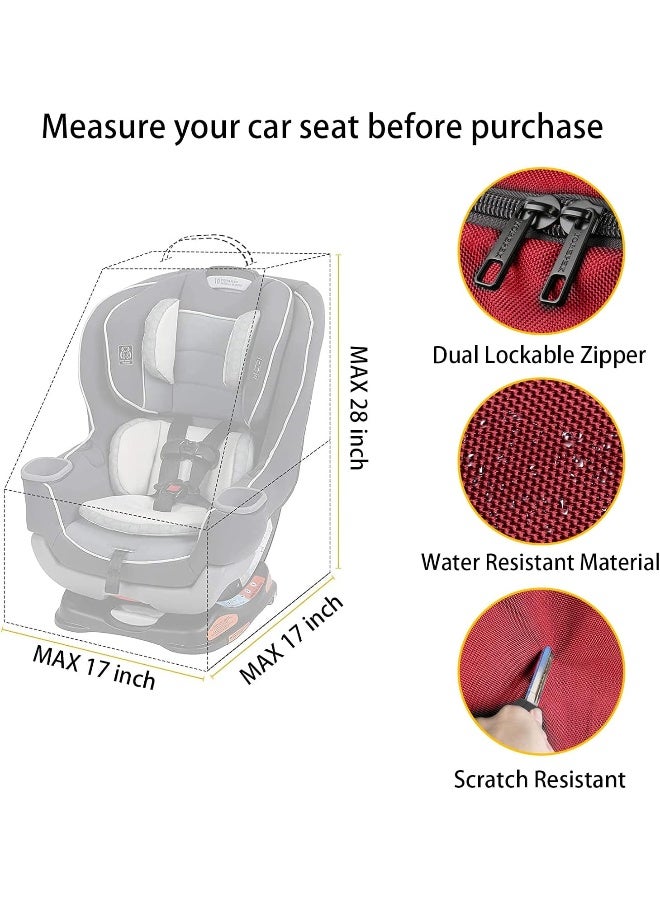 YOREPEK Car Seat Travel Bag, Padded Car Seats Backpack for Air Travel, Heavy Duty Carseat Travel Bag for Airplane, Airport Gate Check Bag (Red) - Image 2