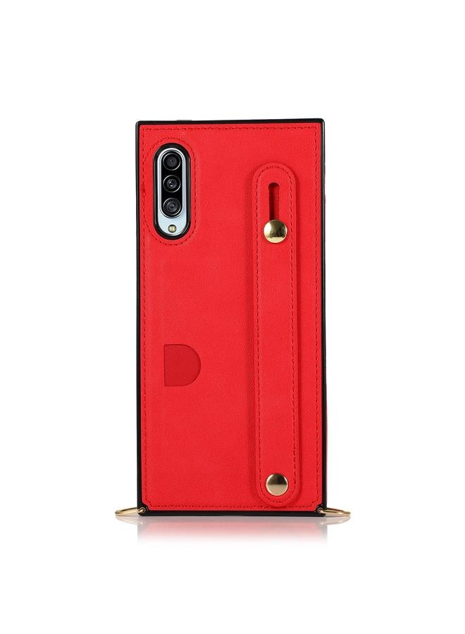 اس-توب جراب لهاتف Samsung Galaxy A90 5G مع حزام معصم من البولي يوريثان الحراري المقاوم للصدمات مع حزام كتف وحامل وفتحة بطاقة - Image 2