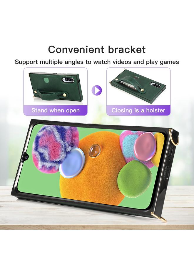 اس-توب جراب لهاتف Samsung Galaxy A90 5G مع حزام معصم من البولي يوريثان الحراري المقاوم للصدمات مع حزام كتف وحامل وفتحة بطاقة - Image 5