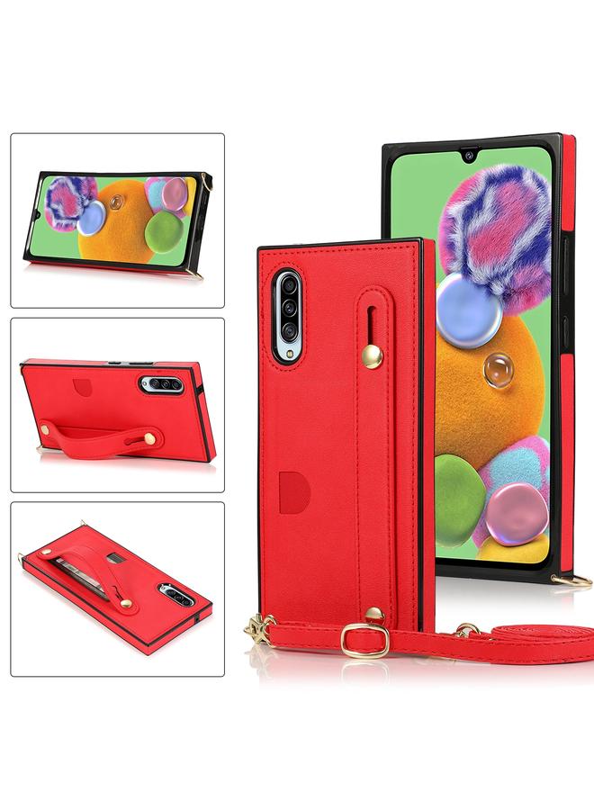اس-توب جراب لهاتف Samsung Galaxy A90 5G مع حزام معصم من البولي يوريثان الحراري المقاوم للصدمات مع حزام كتف وحامل وفتحة بطاقة - Image 1