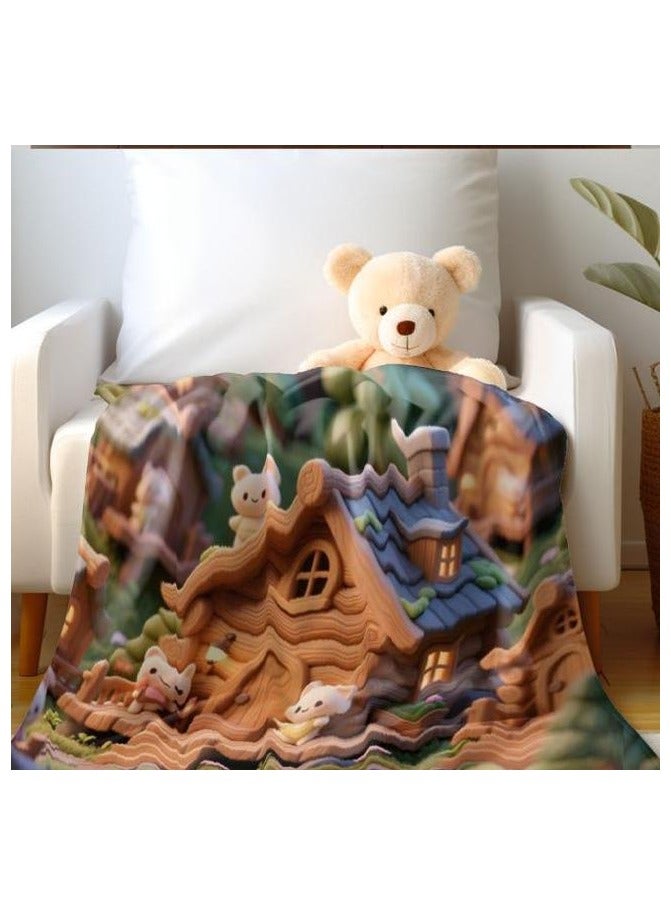 Flannel thin blanket (warm and comfortable, suitable for sleep, gaming, dust removal and sandproof) 150cm*200cm - 4