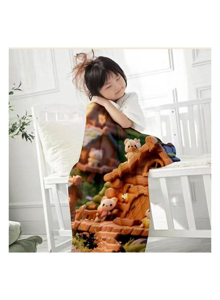 Flannel thin blanket (warm and comfortable, suitable for sleep, gaming, dust removal and sandproof) 150cm*200cm - 4