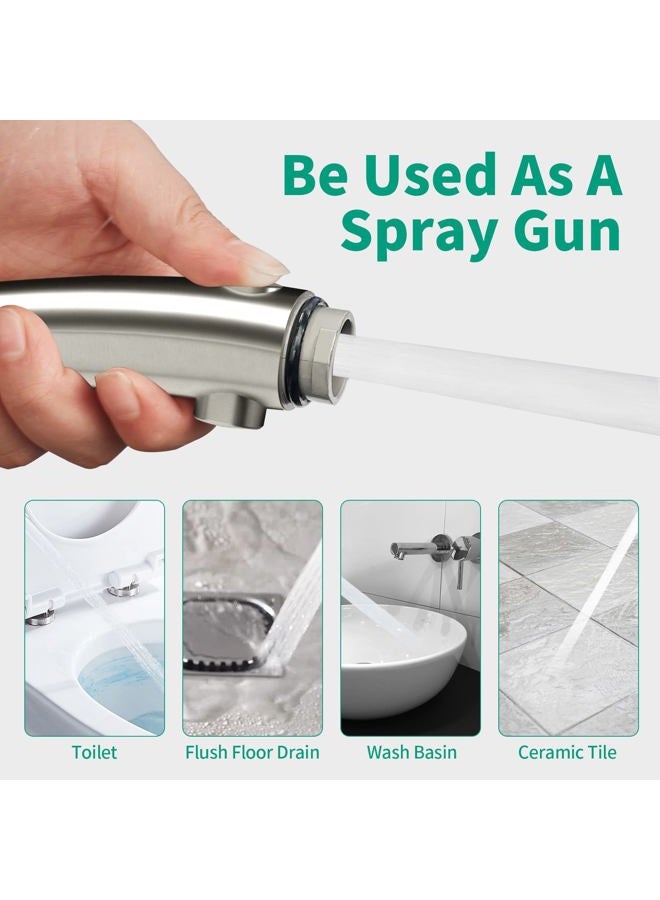 HEROBAI High Pressure Shower Head with Handheld, On Off Shower for RV, Water Saving Shower Head with Stop Button and 3 Modes, Detachable RV Shower Head with Hose and Bracket (Brushed Nickel) - Image 4
