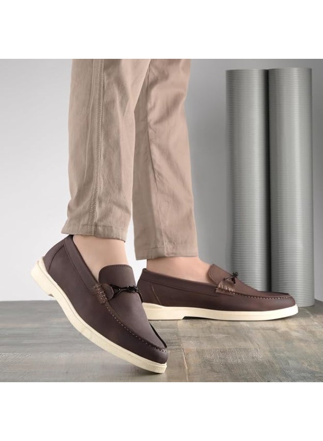NOAK NO ANIMAL KILLED Casual Leather Material Slip-on Loafers Shoes Comfortable Shoes for Men|Brown|11UK - Image 4