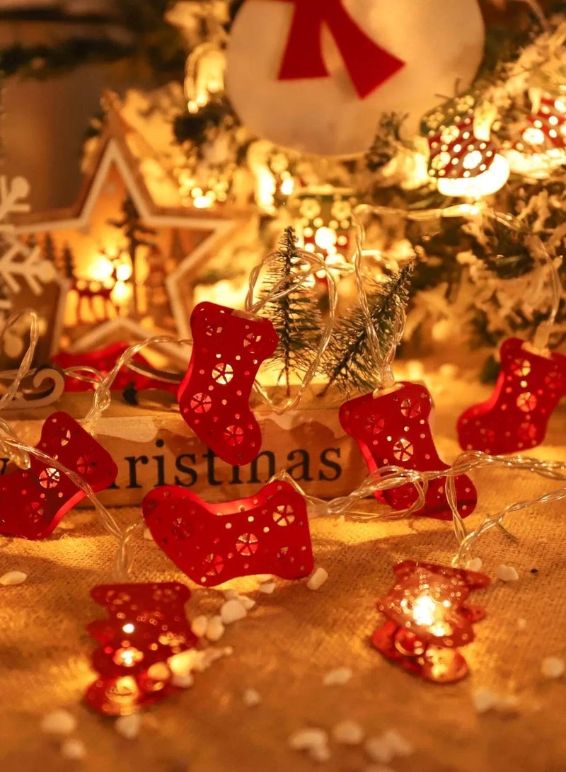 Generic 1pc Christmas String Light With 10pcs Sock Shaped Bulb - Image 3
