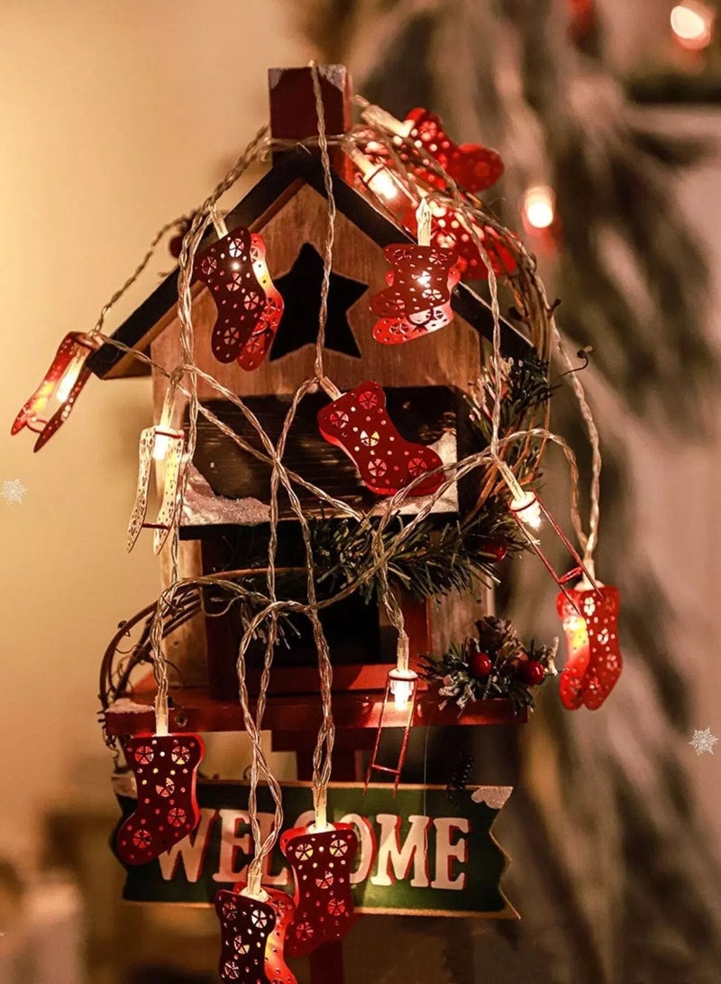 Generic 1pc Christmas String Light With 10pcs Sock Shaped Bulb - Image 5