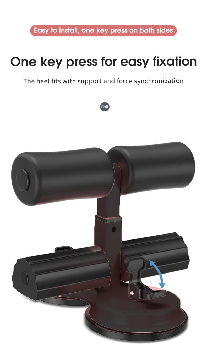 Jukusa Portable Double Suction Sit Up Bar, 3 Height Adjustable Super Strong Abdominal Muscle Trainer Device, Abs Home Floor Workout (Black) - Image 5