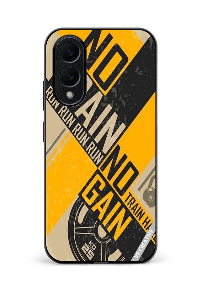 VR CREATIVE Protective Case Cover For Samsung Galaxy S25 Edge No Pain No Gain Design Multicolour