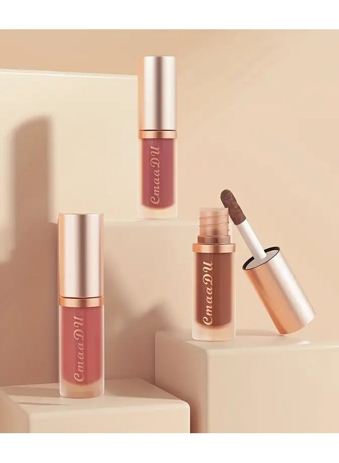 CmaaDu 2 PCS  Waterproof Matte Lip Glaze and Velvet Lipstick - Long-Lasting, Smooth, and Glossy Finish Valentine's Day Gifts - Image 5