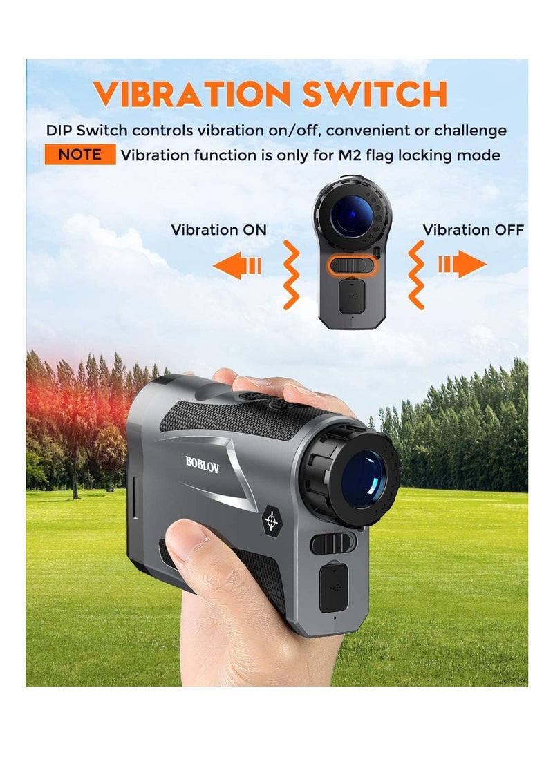 BOBLOV - BOBLOV Slope Golf Rangefinder, 650Ys Golf Distance Finder, Support Vibration/Slope On/Off, USB Charging, Accurately and Fast Locking for Golfing/Hunting, with Speed Mode,Without slope - Image 1