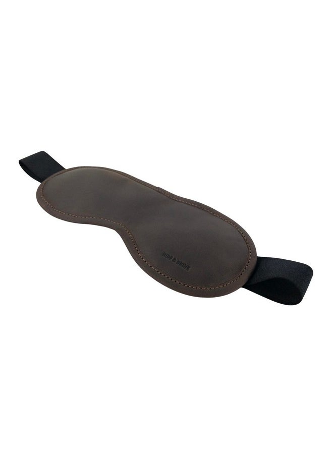 Hide & Drink Unisex Sleep Eye Mask Light Blocking For Sleeping Handmade From Full Grain Leather Bourbon Brown  - Image 4