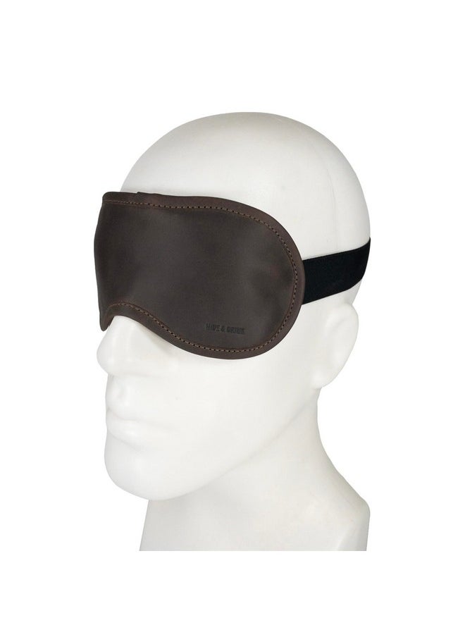 Hide & Drink Unisex Sleep Eye Mask Light Blocking For Sleeping Handmade From Full Grain Leather Bourbon Brown  - Image 5