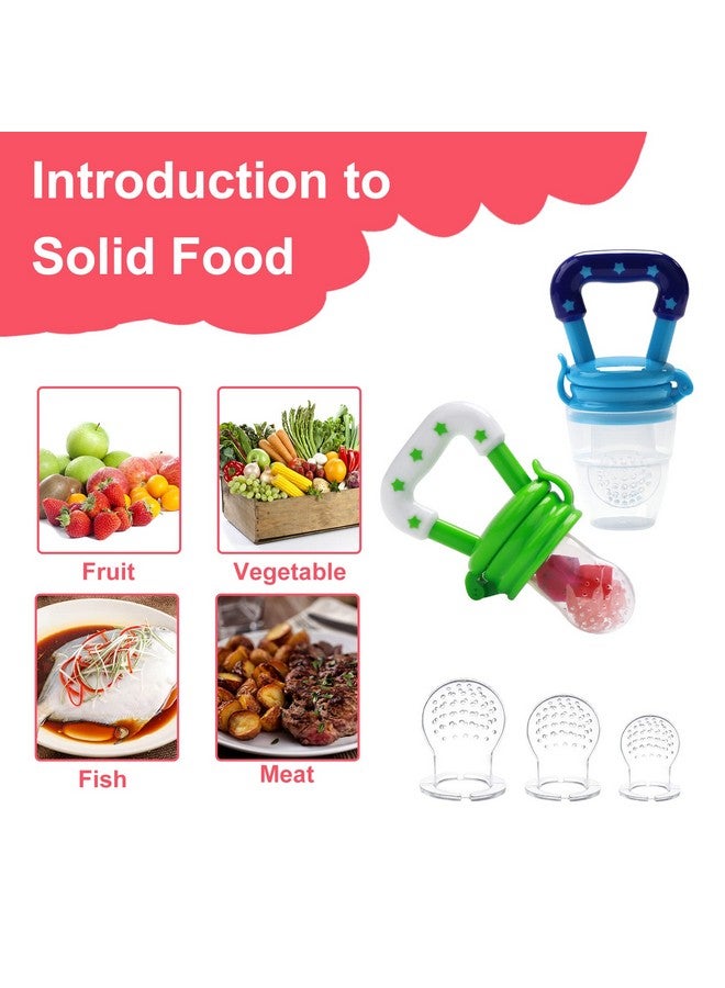 WAJIAYON Food Feeder Baby Fruit Feeder Pacifier (3 Pcs) With 6 Different Sized Silicone Pacifiers 2 Pcs Silicone Baby Food Dispensing Spoon 90Ml With 2 Baby Spoons Pacifier Clip Infant Fruit Teething Toypink - Image 5