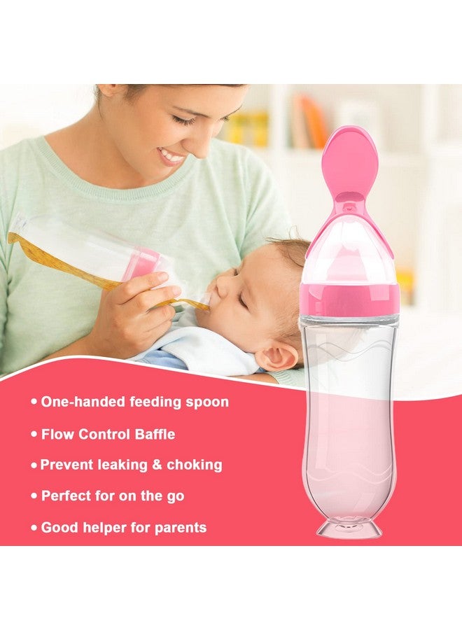 WAJIAYON Food Feeder Baby Fruit Feeder Pacifier (3 Pcs) With 6 Different Sized Silicone Pacifiers 2 Pcs Silicone Baby Food Dispensing Spoon 90Ml With 2 Baby Spoons Pacifier Clip Infant Fruit Teething Toypink - Image 4