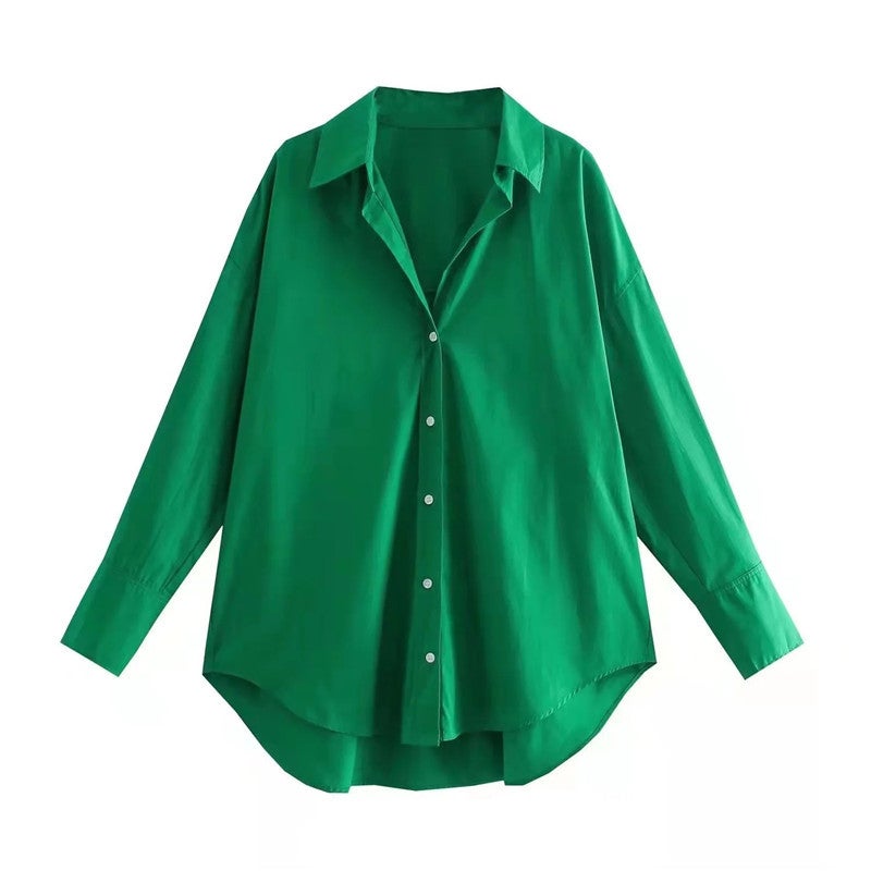 Foreign Trade Wholesale 2023 Spring & Fall New Style Women's European and American Style Street Fashion Urban Casual Multi-Color Long-Sleeved Poplin Shirt - Image 5