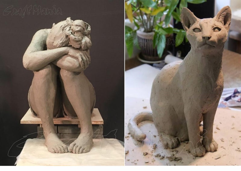 Craft Mania Air Dry Clay for Sculpting & Modelling - Soft, Pliable Clay for Kids & Professionals (450g, Pack of 1) - Image 5