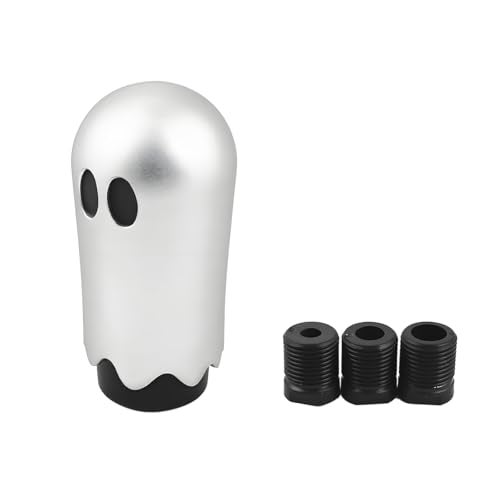 Sakali Ghost Shift Knob SpookyInspired Manual Gear Shifter Universal Fit with 3 Adapters Cool Car Interior Accessory for Most Manual Vehicles Silver - Image 1