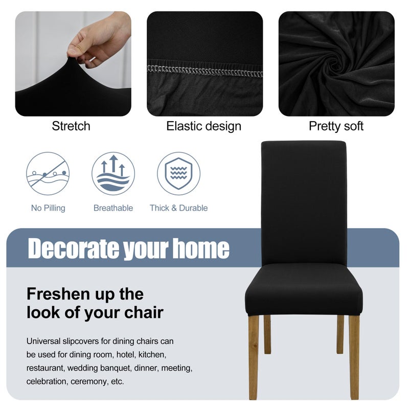 BIETYONE Chair Covers,Dining Room Chair Covers Set of 6,Stretch Kitchen Chair Cover,Washable Dining Chair Cover,Parsons Chair Slipcovers Protective,for Home,Restaurant,Banquet - Image 3