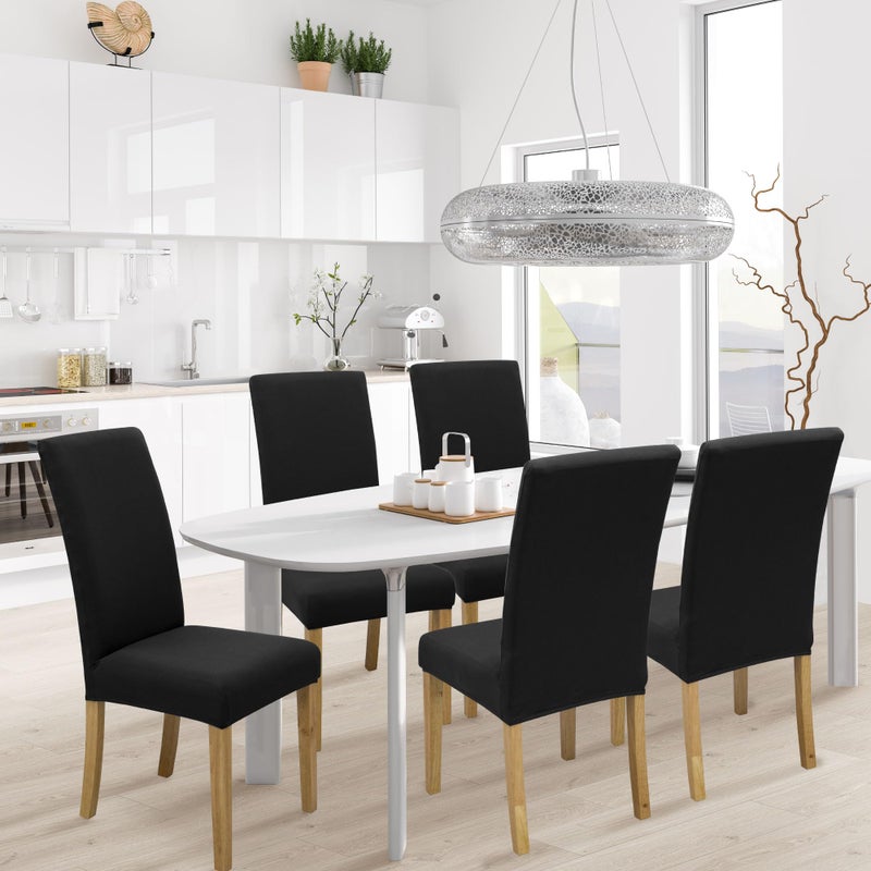 BIETYONE Chair Covers,Dining Room Chair Covers Set of 6,Stretch Kitchen Chair Cover,Washable Dining Chair Cover,Parsons Chair Slipcovers Protective,for Home,Restaurant,Banquet - Image 2
