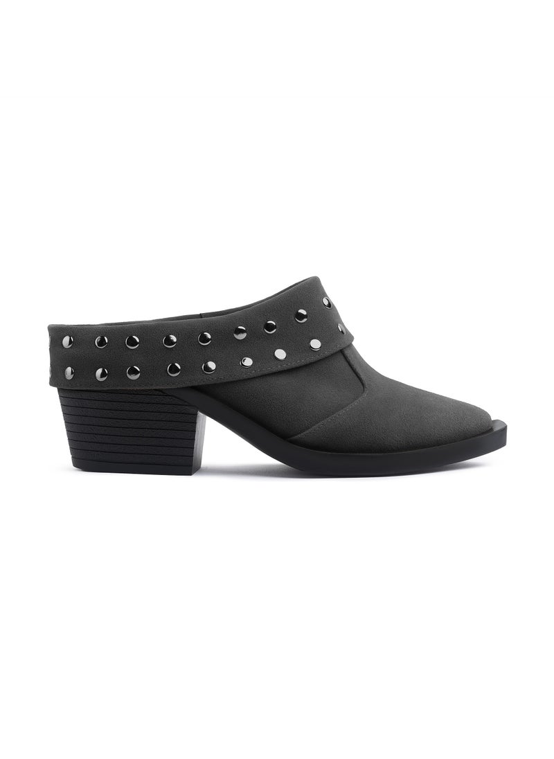 TGS Studded Suede Heel Mules  - Image 1