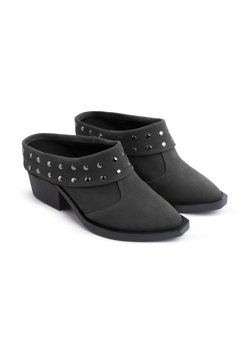 TGS Studded Suede Heel Mules  - Image 3