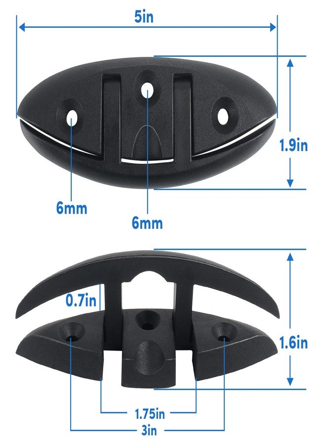 ORLANG 5 Inch Nylon Folding Boat Cleat 4 Pack,Marine Grade Boat Dock Cleats with Bolts and Screws, Flip Up Dock Cleat for Deck, Motorboat and Kayak (Black) - Image 2