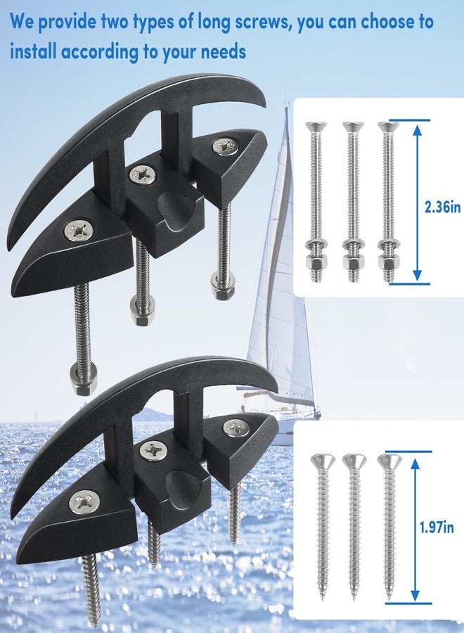 ORLANG 5 Inch Nylon Folding Boat Cleat 4 Pack,Marine Grade Boat Dock Cleats with Bolts and Screws, Flip Up Dock Cleat for Deck, Motorboat and Kayak (Black) - Image 3