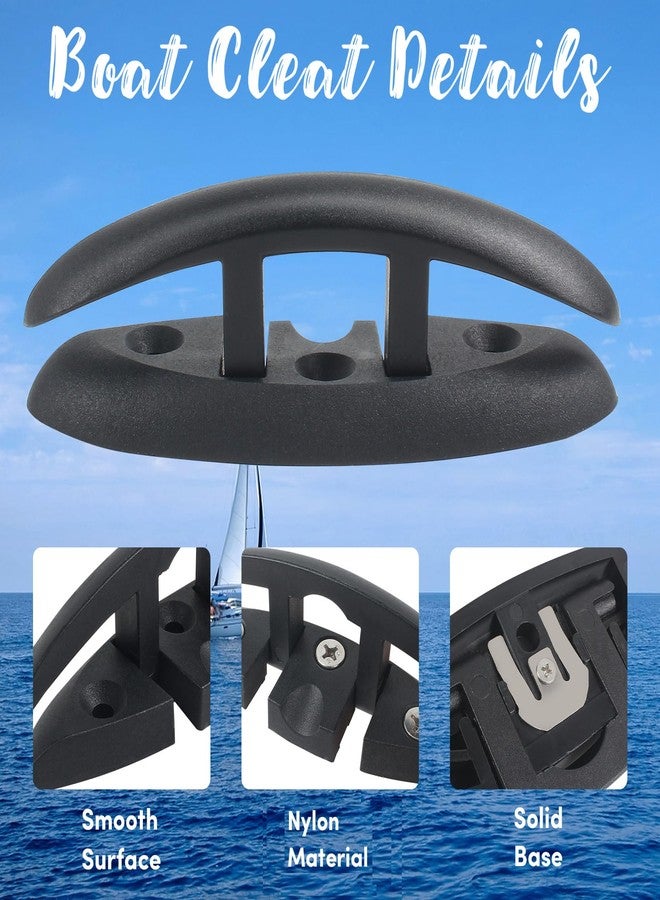 ORLANG 5 Inch Nylon Folding Boat Cleat 4 Pack,Marine Grade Boat Dock Cleats with Bolts and Screws, Flip Up Dock Cleat for Deck, Motorboat and Kayak (Black) - Image 4