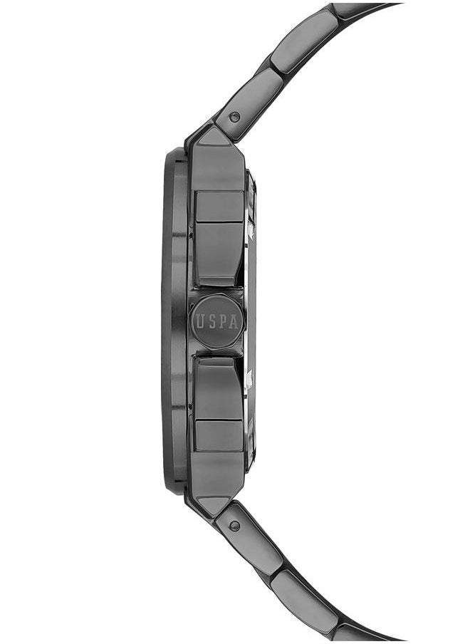 U.S. Polo Assn. USPA Fundamental Men's 42mm Silver Watch with Dark Green Dial & Grey Stainless Steel Band  - Image 2