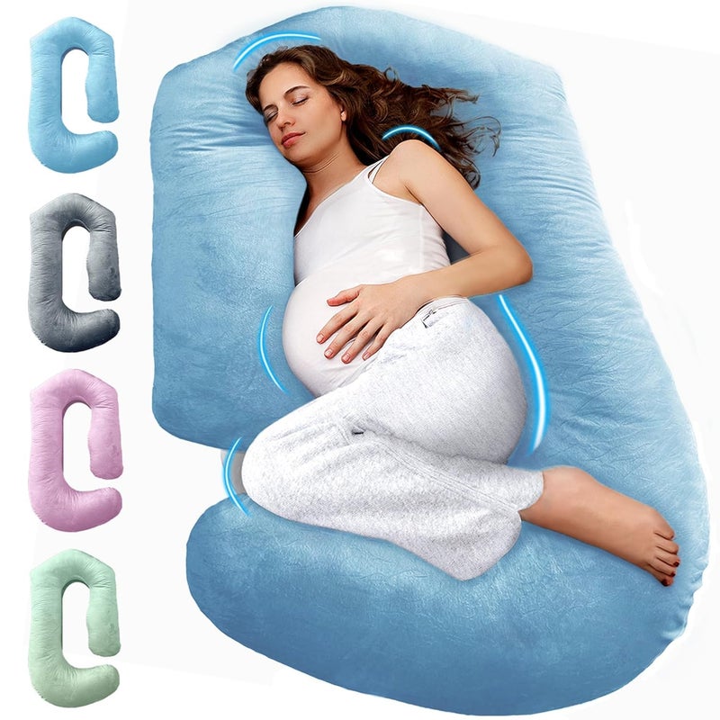 PILLANI Pregnancy Pillows for Sleeping - V Shaped Full Body Pillow Support, 57inch Cooling Maternity Pillow for Pregnant Women, Support for Belly, Back, Legs. Pregnancy Gifts & Pregnancy Must Haves for Adult - Image 1