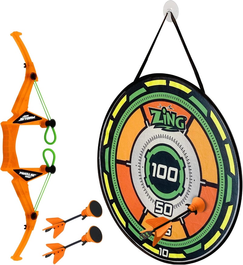 Zing Air Storm AS200 Bullz Eye Bow Set with 3 Velcro-Tipped Arrows and Target - Image 1