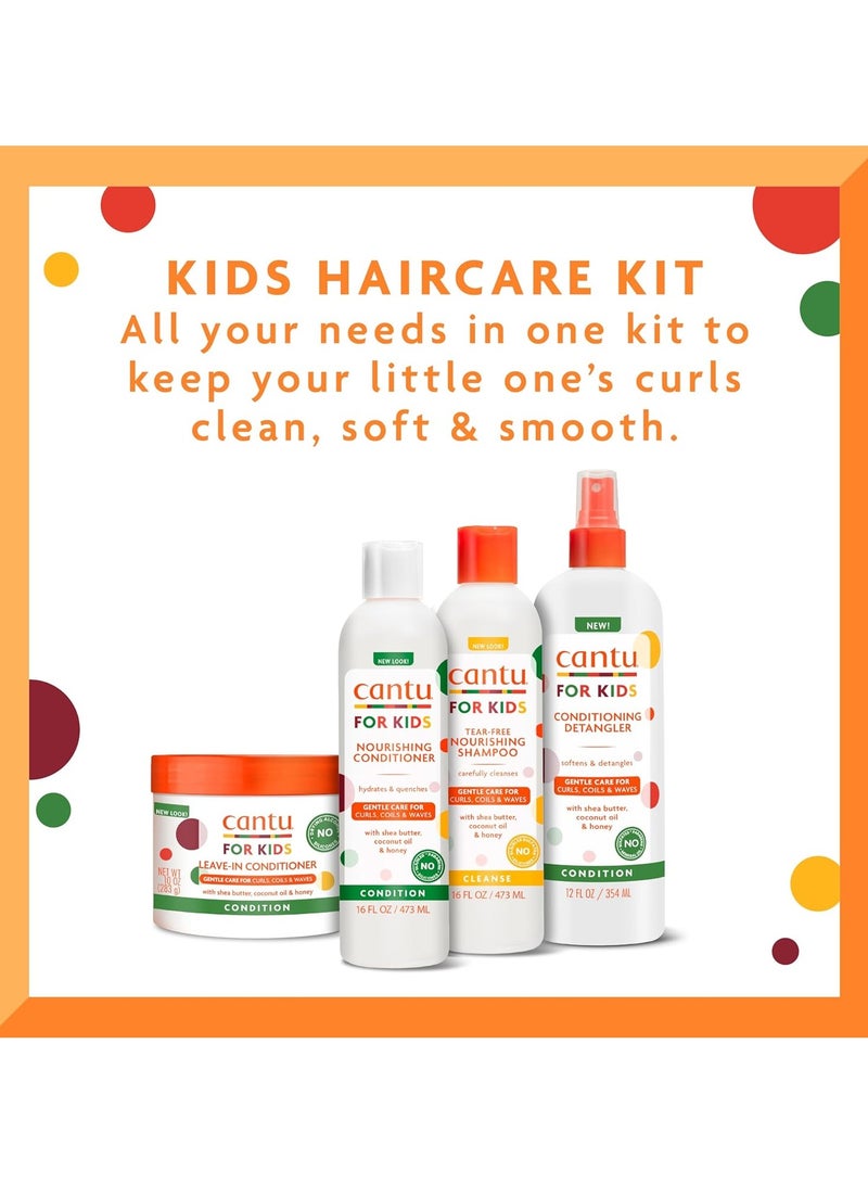 Cantu For Kids Complete Hair Care Set – 4 Pieces (Shampoo + Conditioner + Detangler + Leave-In Conditioner) - Image 3