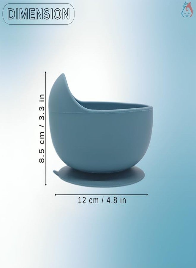 Babylief™ Silicone Baby Suction Bowl (Powder Blue) - Image 3