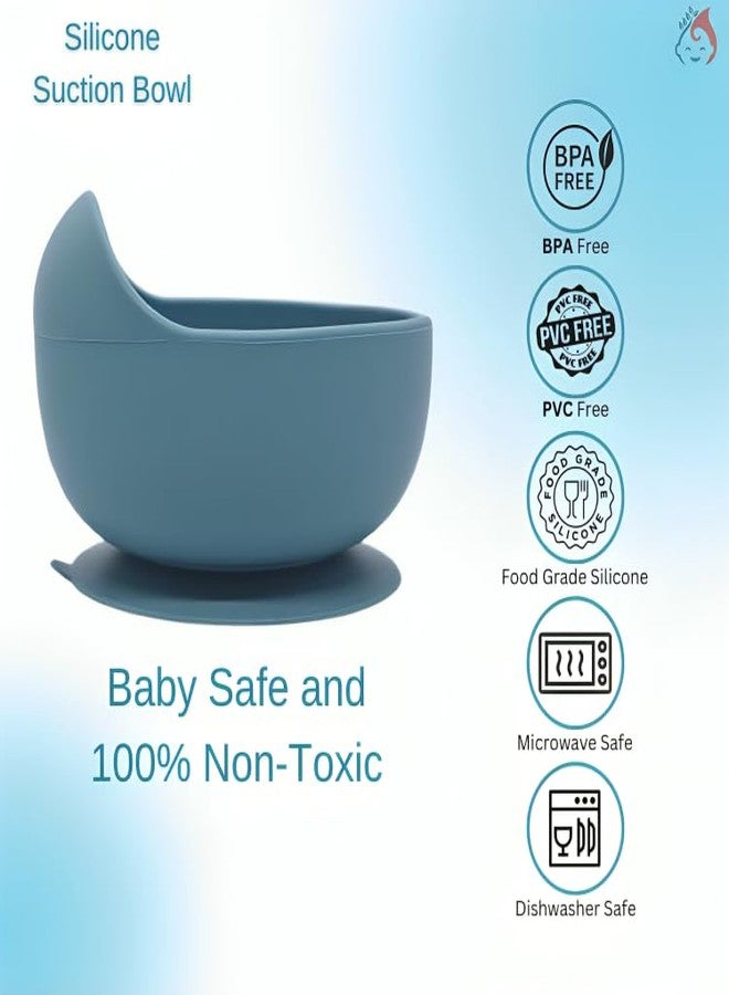 Babylief™ Silicone Baby Suction Bowl (Powder Blue) - Image 2
