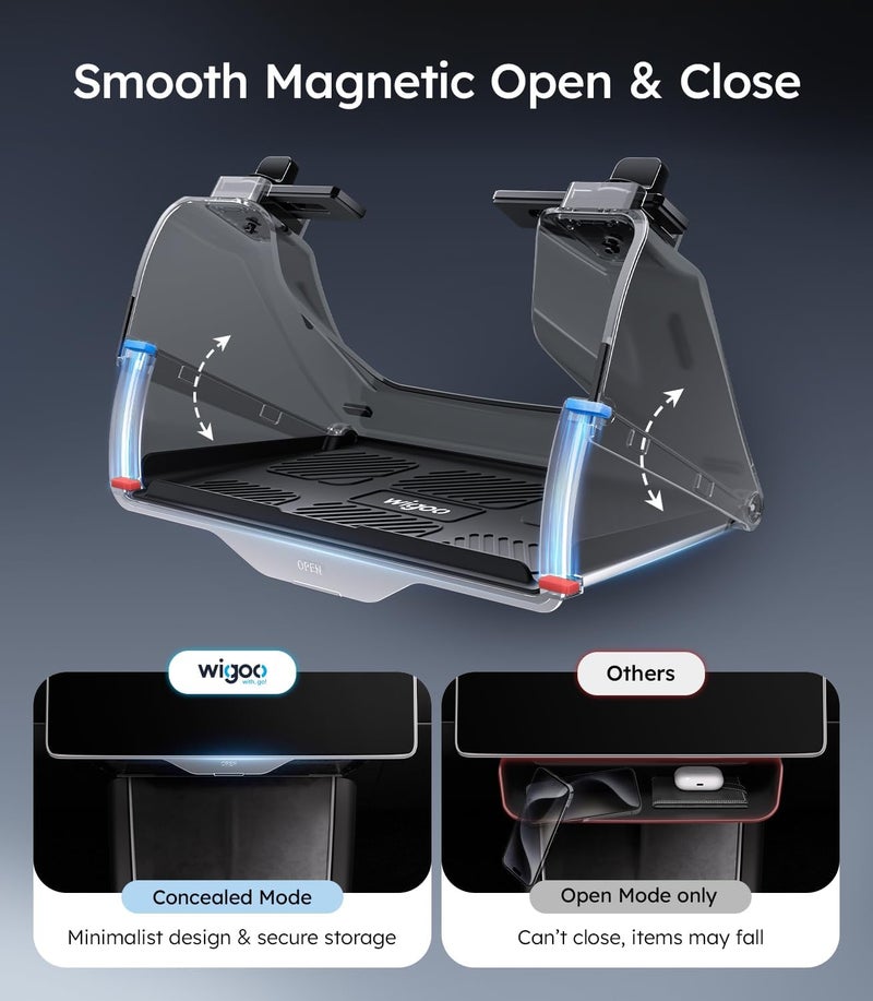 Wigoo صندوق تخزين تحت الشاشة من Wigoo لطراز Tesla Model 3 2024 [تصميم مخفي وتركيب ثابت] صينية منظم الكونسول الوسطي مع وسادة مانعة للانزلاق، لطراز Model 3 2016~2024 (متوافق مع Model 3 Highland) - Image 3