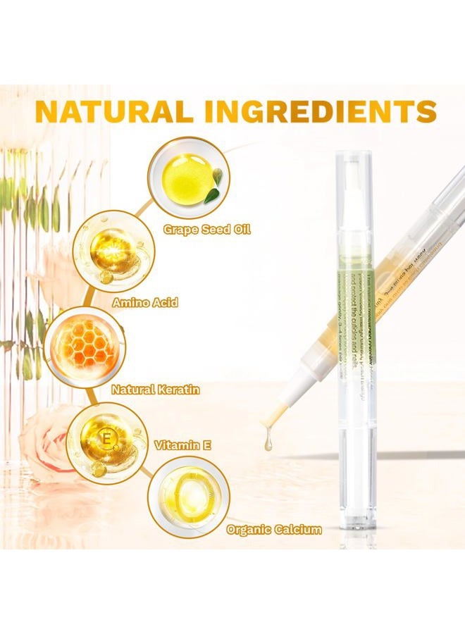 Meschett 2PCS Cuticle Oil Pens for Nail Care,Cuticle Revitalizer Oil Pen with Soft Brush,Cuticle Oil to Prevent Nail Cracking and Dry (Pineapple & Orange Flavor) - Image 3