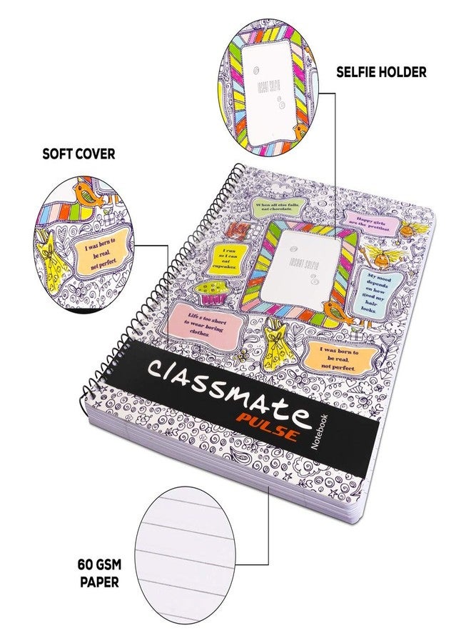 Classmate 2100136 Soft Cover 1 Subject Spiral Binding Selfie Notebook, Single Line, 180 Pages - Image 5