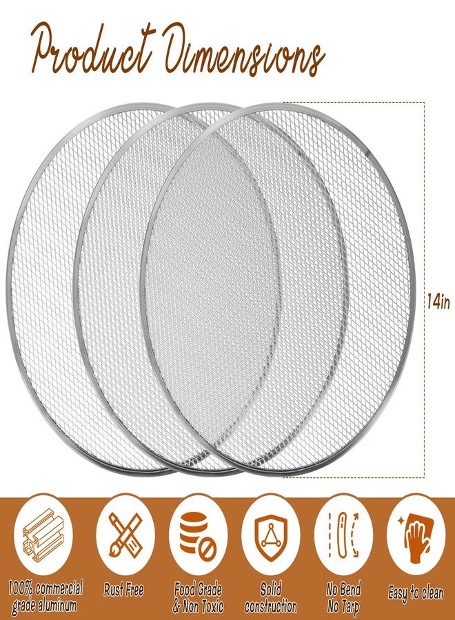 CODOHI 3 Pcs Pizza Screen, 14 Inch Pizza Pan for Oven, Nonstick Pizza Tray for Oven, Dishwasher Safe & Microwave Safe (3 PCS 14 inch) - Image 2