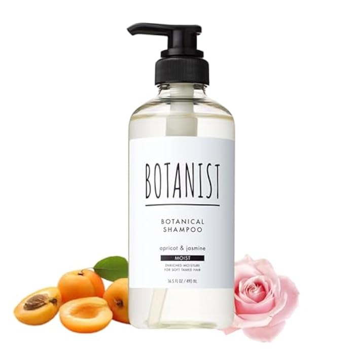 Botanist Japanese Organic & Natural Shampoo for Dry Hair, Hydrating & Moisturizing Hair Shampoo with Pump for Women & Men to Moist Hair, Sulfate & Silicone Free, Apricot & Jasmine 490 mL/16.5 fl Oz - Image 1